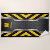 Initialen wijzigen, naam toevoegen, veiligheidscye strandlaken (Voorkant)