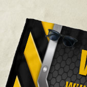 Initialen wijzigen, naam toevoegen, veiligheidscye strandlaken (In situ)