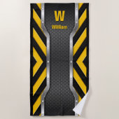 Initialen wijzigen, naam toevoegen, veiligheidscye strandlaken (Voorkant)