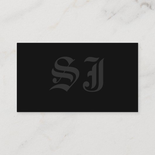 Initialen zwart visitekaartje (Achterkant)