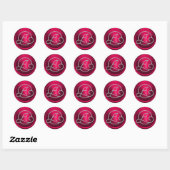 INITIALLEN Silver Circle Monogram Magenta Ronde Sticker (Vel)