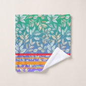 Initials attractive gradient colorful purple Strip Bad Handdoek (Wasdoekje)