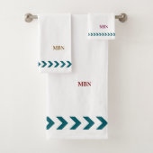 Initials minimalist blue abstracts White Bad Handdoek (Insitu)