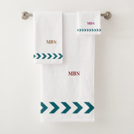 Initials minimalist blue abstracts White Bad Handdoek