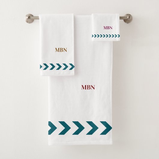 Initials minimalist blue abstracts White Bad Handdoek (Insitu)