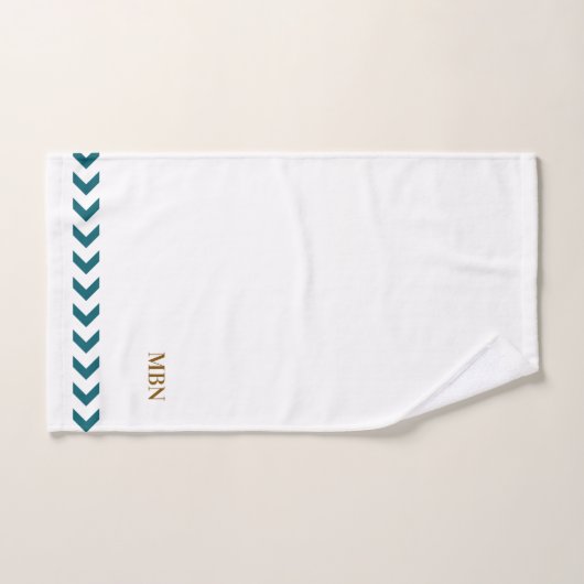 Initials minimalist blue abstracts White Bad Handdoek (Handdoek)