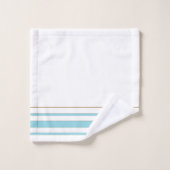 Initials minimalist blue stripes White background Bad Handdoek (Wasdoekje)