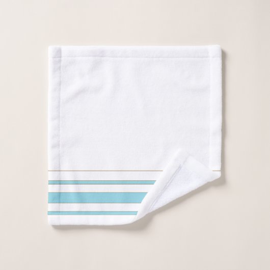 Initials minimalist blue stripes White background Bad Handdoek (Wasdoekje)
