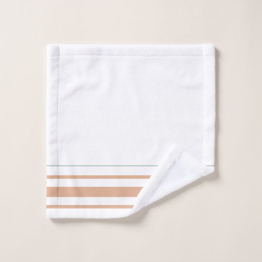 Initials minimalist earth tone Stripes White  Bad Handdoek (Wasdoekje)