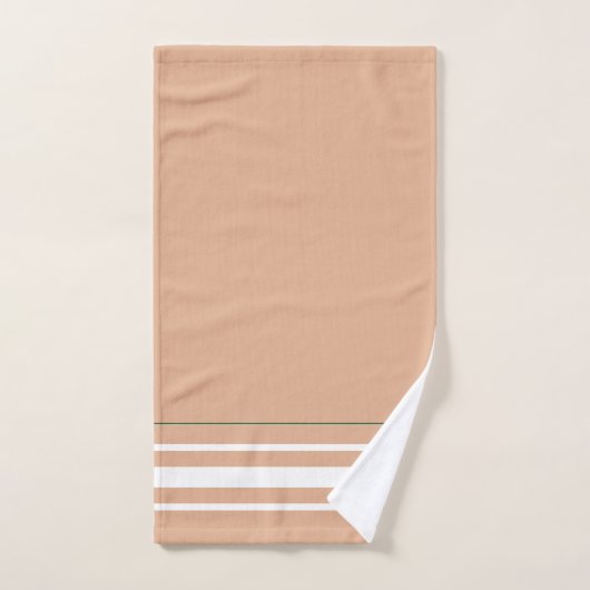 Initials minimalist earth tone White stripes cute Bad Handdoek (Handdoek)