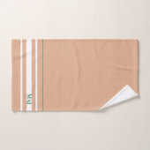 Initials minimalist earth tone White stripes cute Bad Handdoek (Handdoek)
