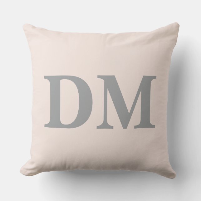 Initials modern elegant big letters Pink Buitenkussen (Voorkant)