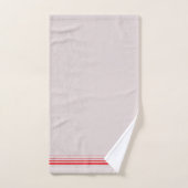 Initials  modern pink background red striped Chic Bad Handdoek (Handdoek)