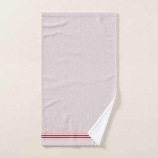 Initials modern pink background red striped Chic Bad Handdoek (Handdoek)
