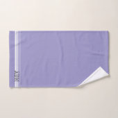 Initials modern sport look purple stripes Chic Bad Handdoek (Handdoek)