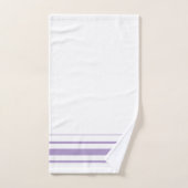 Initials pretty purple stripes minimalist White Bad Handdoek (Handdoek)