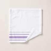 Initials pretty purple stripes minimalist White Bad Handdoek (Wasdoekje)