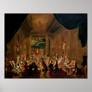 Initiatiefceremonie in een Weense Masonic Poster