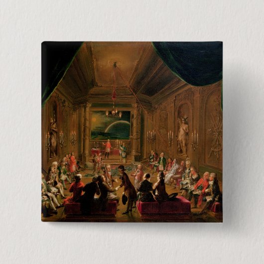 Initiatiefceremonie in een Weense Masonic Vierkante Button 5,1 Cm (Voorkant)