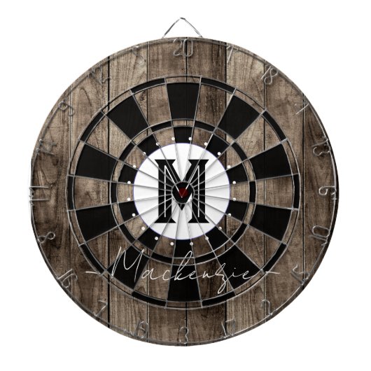 Initieel familienaammonogram dartbord (Voorkant)