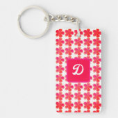 initieel monogram botanisch schattig bloemmotief o sleutelhanger (Voorkant)