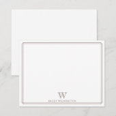 Initieel Monogram Donkerbruine Rand Professioneel Notitiekaartje (Voorkant / Achterkant)