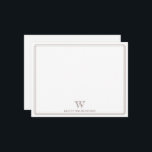 Initieel Monogram Donkerbruine Rand Professionele Notitiekaartje<br><div class="desc">Dit ontwerp heeft een dunne dubbele rand met ruimte voor een monogram en naam/tekst onderaan. Klik op de aanpassen knop als u de ontwerpelementen wilt aanpassen en/of de tekst verder wilt wijzigen! Variaties van dit ontwerp, extra kleuren en bijpassende producten zijn verkrijgbaar in onze winkel, zazzle.com/store/doodlelulu. Neem contact met ons...</div>