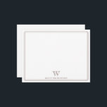 Initieel Monogram Donkerbruine Rand Professionele Notitiekaartje<br><div class="desc">Dit ontwerp heeft een dunne dubbele rand met ruimte voor een monogram en naam/tekst onderaan. Klik op de aanpassen knop als u de ontwerpelementen wilt aanpassen en/of de tekst verder wilt wijzigen! Variaties van dit ontwerp, extra kleuren en bijpassende producten zijn verkrijgbaar in onze winkel, zazzle.com/store/doodlelulu. Neem contact met ons...</div>