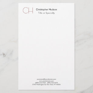Initieel Monogram Modern Minimalistisch Eenvoudig Briefpapier