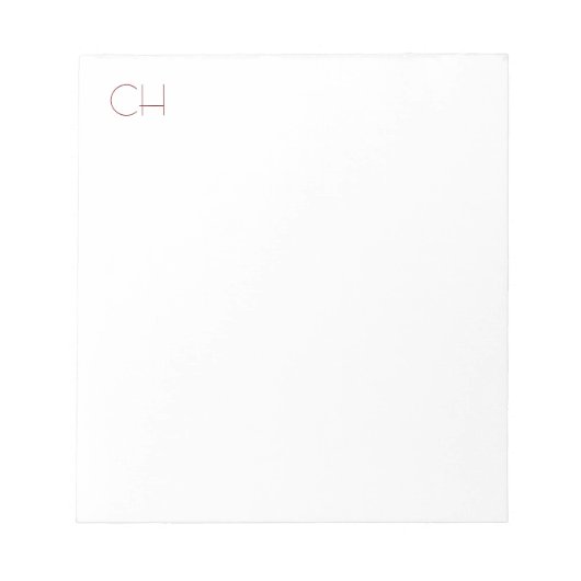 Initieel Monogram Modern Minimalistisch Eenvoudig Notitieblok (Voorkant)