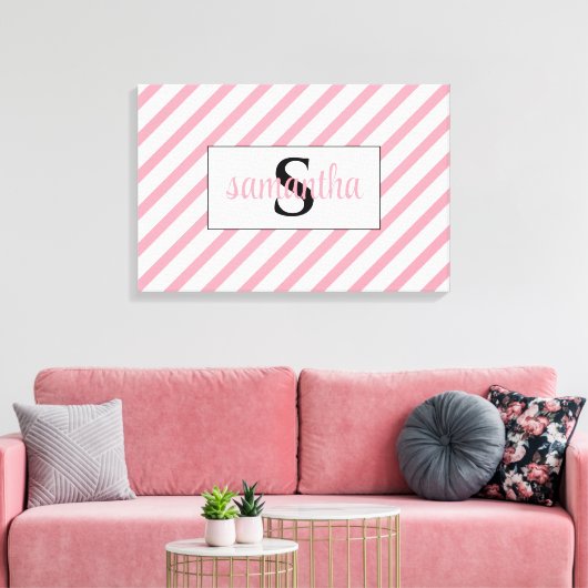 Initieel Monogram Naam Uitgerekte Canvasprint Canvas Afdruk (Insitu (Woonkamer))