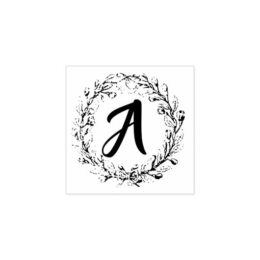 Initieel Monogram Rubberen Stempel Krans - Maak Ei (Afrduk)