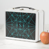 Initieel Monogram | Turquoise Geometrisch Ontwerp (In situ)