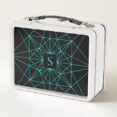 Initieel Monogram | Turquoise Geometrisch Ontwerp (Achterkant)