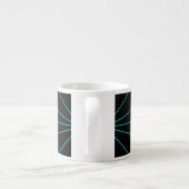 Initieel Monogram | Turquoise Geometrisch Ontwerp Espresso Kop (Achterkant)