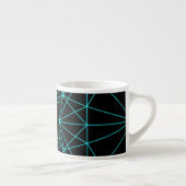 Initieel Monogram | Turquoise Geometrisch Ontwerp Espresso Kop (Rechts)