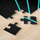 Initieel Monogram | Turquoise Geometrisch Ontwerp Legpuzzel (Zijkant)