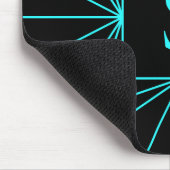 Initieel Monogram | Turquoise Geometrisch Ontwerp Muismat (Hoek)