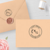 Initieel Monogram Zakelijk Bloemig Laat Rond Zelfinktende Stempel