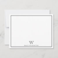 Initieel Monogram Zwart Dubbele Rand Professioneel