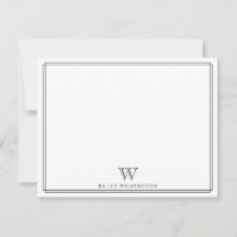 Initieel Monogram Zwart Dubbele Rand Professioneel