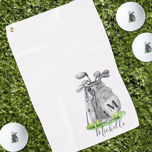 Initieel naammonogram golfhanddoek