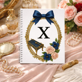 Initieel X Zeldzame Elegante Regency Notitieboek