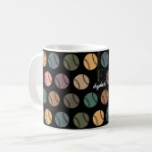Initiële aangepaste honkbal cadeau retro sportlief koffiemok (Voorkant links)