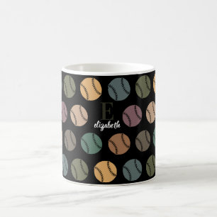 Initiële aangepaste honkbal cadeau retro sportlief koffiemok