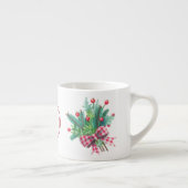 Initiële, Aquarel Bessen & Groene Boeket 6oz Espresso Kop (Rechts)