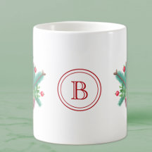 Initiële, Aquarel Bessen & Groene Boeket