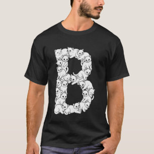 Initiële B Hoofdletter Grappige Kattenliefhebber K T-shirt
