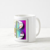 INITIËLE BLOEMEN B MONOGRAM KOFFIEMOK (Voorkant rechts)