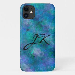 Initiële Blue Bokeh Abstracte digitale kunst Case-Mate iPhone Case